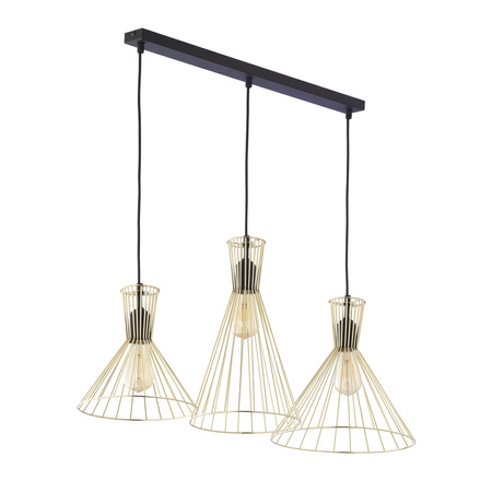 SAHARA Hängeleuchte Kronleuchter Schwarz und Gold Modern 3xE27 3352 TK Lighting