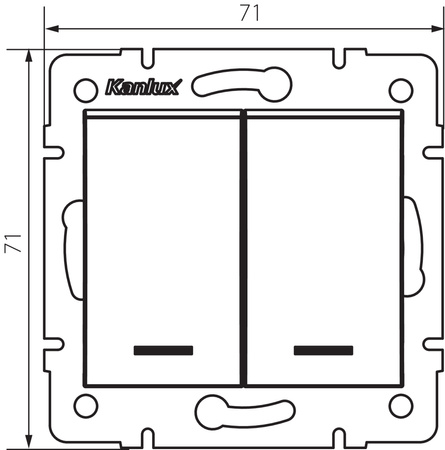Unterputz-Zweiwege-Schalter Beleuchtet 10A Quadratisch Graphit LOGI Kanlux