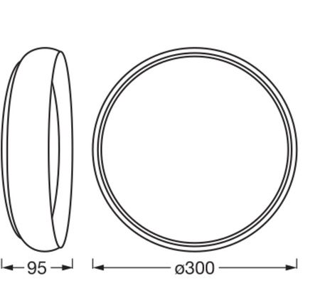 Plafond LED-Anbau-Deckenleuchte 16W 1000lm 3000K Warm Dimmbar Schwarz Weiß 30cm Orbis Ledvance