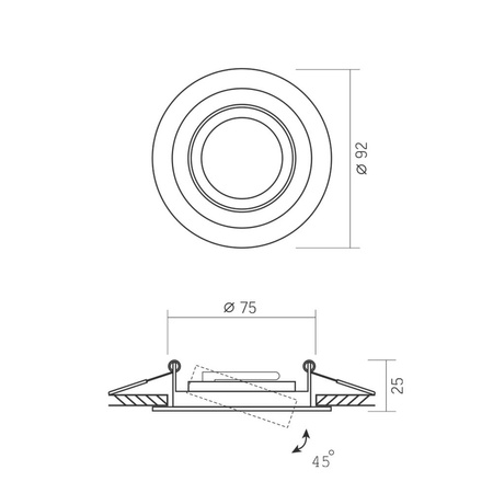 Deckeneinbauleuchte Einbau-Halogen GU10 Videx weiß rund beweglich