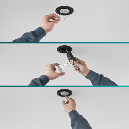 LED GU10 Einbauleuchte Aluminium kreisförmig Schwarz Peridot Philips