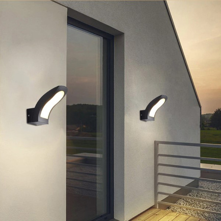 Wandleuchte Außen 10W, Garten-Wandleuchte IP54 840lm 4000K Schwarz DORADO LUMILED