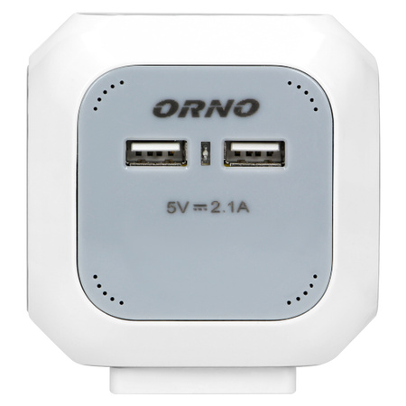 Verlängerungswürfel 2P+Z 4x Steckdose + 2x USB mit Erdungsschiene Kabel 1,4m 16A