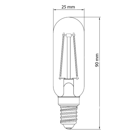 LED-Lampe E14 T25 4.5W = 25W 400lm 2200K Warm Filament Amber TOSHIBA