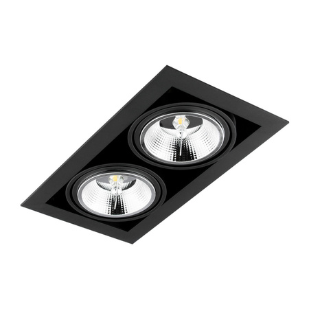 Unterputz-Halogen-Bewegliche Leuchte 2xGU10 ES111 Rechteckig Schwarz