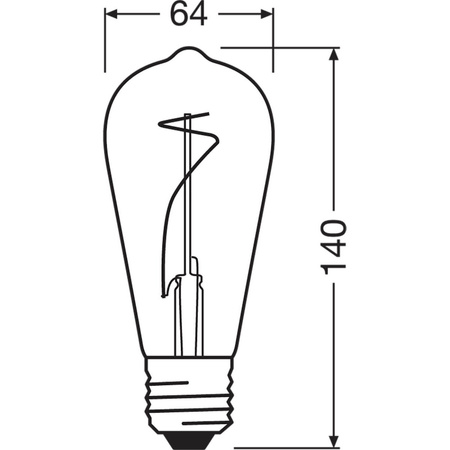 Dekorative Leuchtmittel E27 ST64 3,4W = 10W 100lm 1800K warm 320° Filament dimmbar OSRAM Vintage 1906