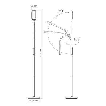 Schreibtischlampe 2in1 LED 12W 3000K-5500K CCT Dimmbar Touch Schwarz
