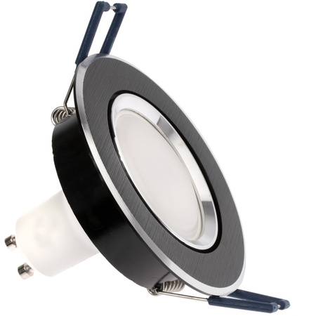 Einbaustrahler GU10, Einbauspot HALOGEN Runde beweglich gebürstet Schwarz LUMILED