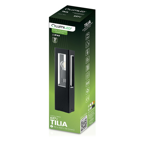 Gartenleuchte E27, Außenstehleuchte Pollerleuchte 50cm TILIA LUMILED