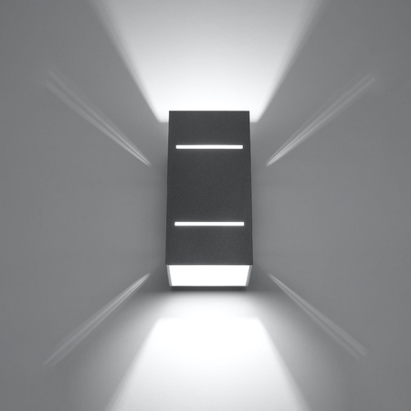 LED-Wandleuchte BLOCCO G9Wandleuchte oben unten Rechteckig grau SOLLUX