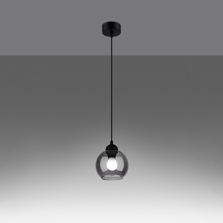 Decke Pendelleuchte ALINO 1 E27 Schwarz Modern SOLLUX