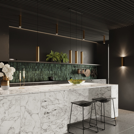 LAGOS 3 3xGU10 Gold Moderne SOLLUX Pendelleuchte für die Decke