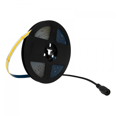 LED-Streifen COB 7W/m 630lm/m 320LED/m 24V 3000K Warm IP20 Rolle 5m + Netzteil + Fernbedienung Ecolight