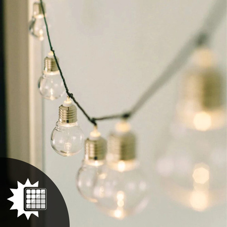 Solar Garland Garden Outdoor Decorative Light Chain 2M 10x LED BULBS