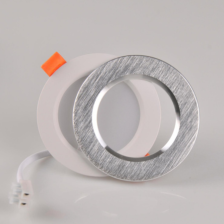 Deckeneinbauleuchte ZOE LED 4.8W 4000K ZOE Round Mesh weiß + Ring silber gebürstet