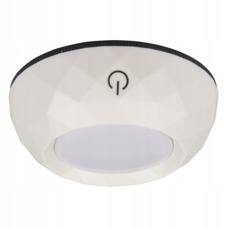 2x LED selbstklebende runde Unterschrankleuchte 4000K 3xAAA batteriebetrieben Weiß