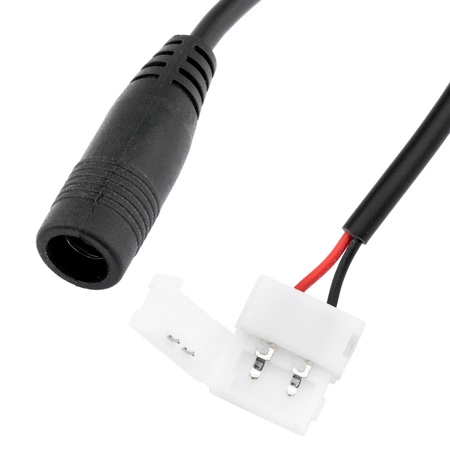2PIN Verbinder für LED-Streifen DC 2.1 Schnappverbindung Buchse mit Kabel, 10mm LUMILED