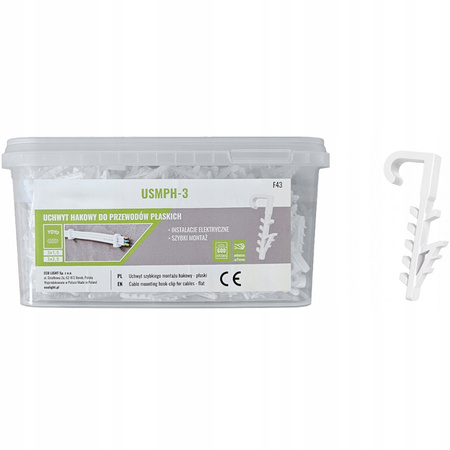 Hakenmontagehalter USMPH-3 YDYp für Flachkabel 600 Stück ECOLIGHT