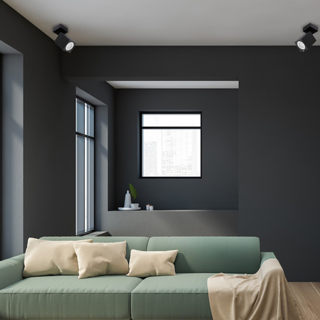 Decken- und Wandleuchte GU10 QUANTUS Reflektor Schwarz