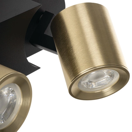 Wandleuchte Deckenleuchte Adjustable LED GU10 Round Schwarz Gold Laurin Kanlux