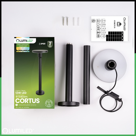 CCT LED 12W 3000-6500K IP65 CORTUS LUMILED Gartenpfostenlampe