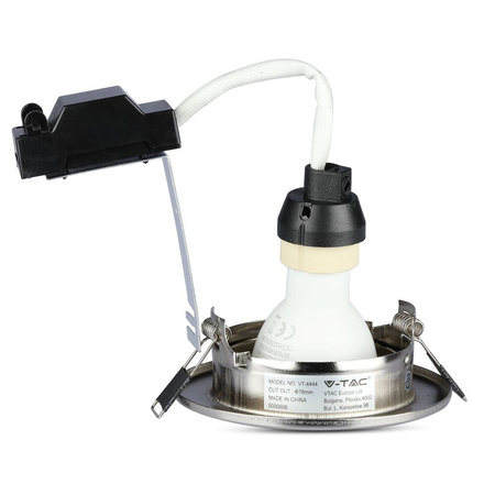Set bestehend aus 3x Einbauleuchte Satin Nickel + GU10 LED Lampen 5W 6400K VT-4444 V-TAC