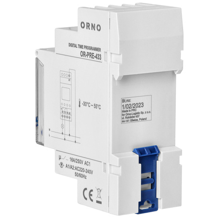 Programmiergerät Ein/Aus-Zeitschaltuhr LCD Digital 52 Programm OR-PRE-433 ORNO