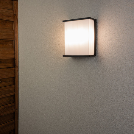 Wandleuchte Außen 2x E27, Garten-Wandleuchte rechteckig LEVIS LUMILED