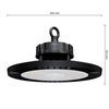 Hohe Bucht 200W 30000lm 4000K Neutral 90° Dimmbar Industrielle LED Lampe Schwarz IP65 Masterled