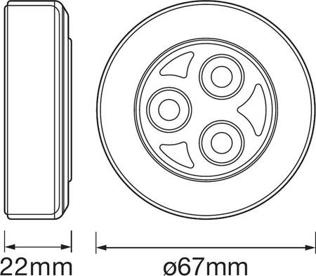 Tragbare UNTERSCHRANK-Lampe LED-MÖBEL 0,23W 10lm 7000 K kalt LEDVANCE DOT-it Classic