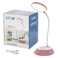 Schreibtischlampe LED 5W Kabellos Dimmbar CCT DIM Rosa Kobi