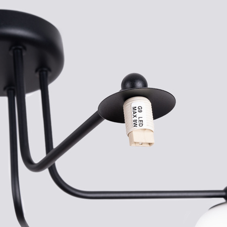 Kronleuchter Decke Pendelleuchte 5x G9 Schwarz Weiß Astral French Sky SL.1663 Sollux