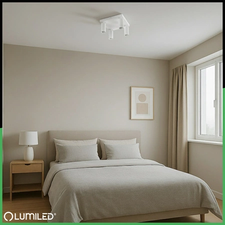 Deckenleuchte Plafond SPOT TUBA Reflektor Halogen Leuchte 4x GU10 TABULA LUMILED