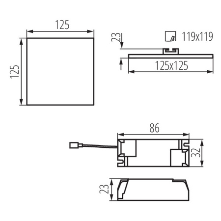 AREL LED-Deckeneinbauleuchte 10W 1000lm 4000K Neutral Kanlux