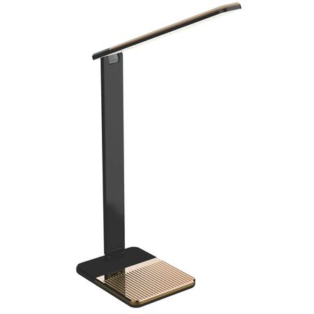 LED Tischlampe 12W 600lm 2700-4000-6500K Warm 120° Schwarz Gold Dimmbar Prestige Sanico Goldlux