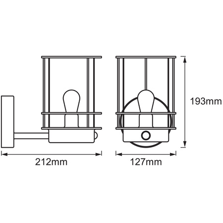 Wandleuchte Außenfassadenwandleuchte mit Bewegungssensor E27 Endura Classic Post LEDVANCE