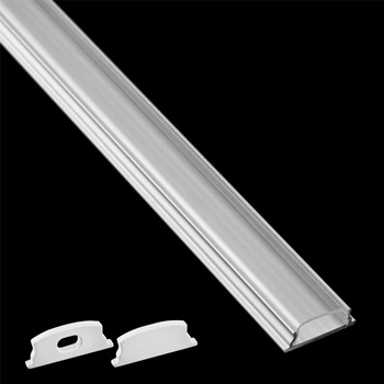 Aluminium LED-Profil KM34 mit Klarglasabdeckung und Endkappen, 2m Silber LUMILED