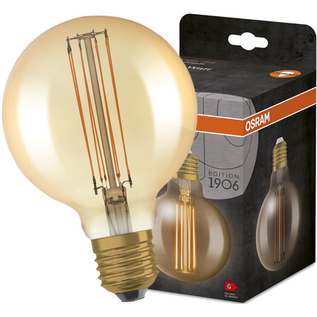 Dekorative Leuchtmittel E27 G95 5,8W = 40W 470lm 2200K Warm 320° Filament dimmbar OSRAM Vintage 1906