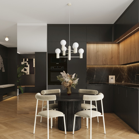 Kronleuchter Pendelleuchte 6x G9 Aluminium Beige Halo French Sky SL.1831 Sollux