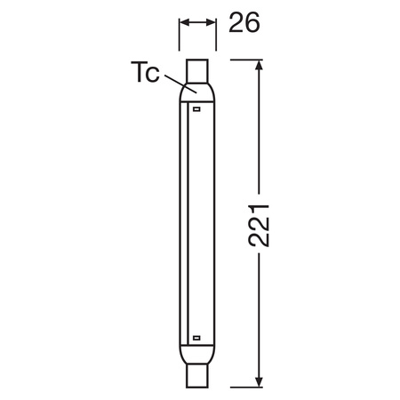LED-Röhrenglühlampe S15s 4W = 32W 350lm 2700K Warm 140° LINE Osram