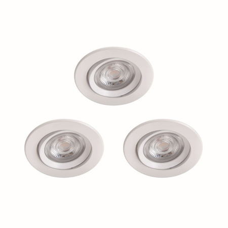 3x LED SPARKLE 5W 2700K Dimmbare kreisförmige LED-Unterputzdose Weiß PHILIPS