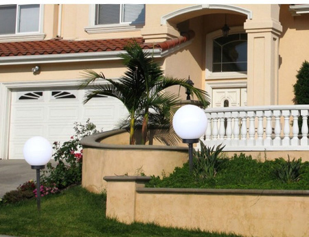 LED-Solar-Gartenlampe weiß und schwarz KULA 15cm eingebettet 6500K kalt