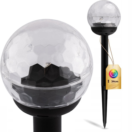 Solar-Gartenlampe LED-Nietenkugel RGB IP44 34 cm Dämmerungssensor
