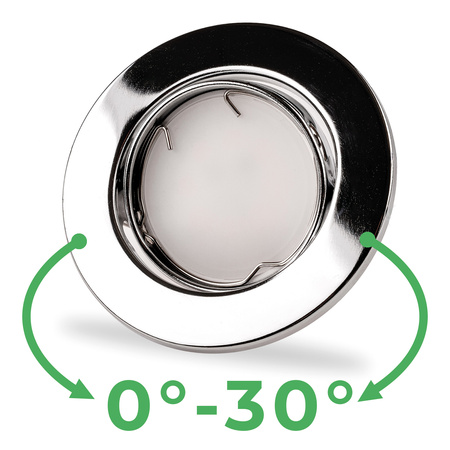 Einbaustrahler GU10, MR16 Einbauspot HALOGEN Runde beweglich Chrom Blech AURELI LUMILED