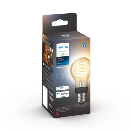 LED-Glühbirne E27 A60 7W CCT PHILIPS HUE White & Ambiance Filament Bluetooth Zigbee