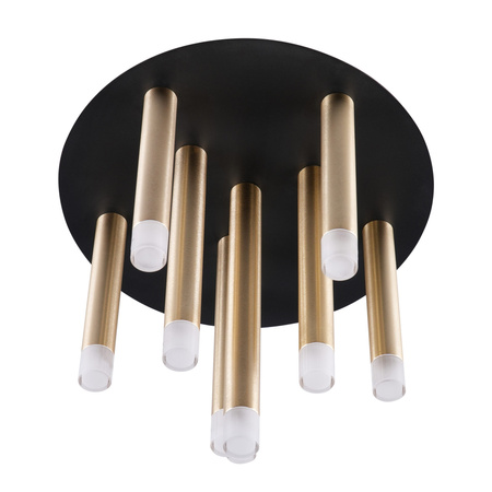 Deckenanbauleuchte 9x G9 Schwarz Gold Glam Sanico Goldlux