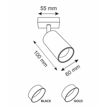 Wandleuchte Reflektor Wand- und Deckenleuchte LED 1 xGU10 MARIBEL Schwarz GOLDLUX (Polux)