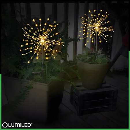 Solar-LED-Lampe, Solar Gartenleuchten dekorativ Dandelion-Design 3000K 80cm LOTUS LUMILED