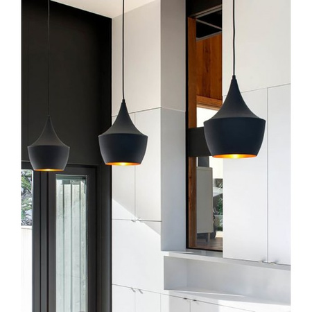 Masterled Deckenleuchte Hängelampe E27 Schwarz Gold Karo