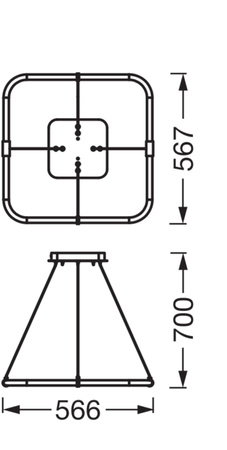 LED Dekorative Decke Pendelleuchte 18W 2000lm 3000K Warm Dimmbar Grau Dekor Ledvance